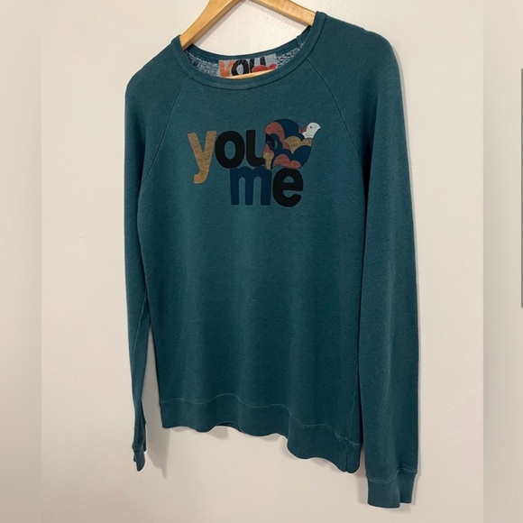 🔥Free City You + Me Exploded Life Nature Love Crew Neck Sweatshirt Teal S🔥 - Picture 3 of 16
